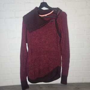 lululemon athletica Maroon and Dark Brown Cowl Neck Sweater